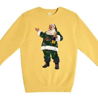 Boujee Santa Champagne Luxe Santa Funny Christmas Premium Crewneck Sweatshirt