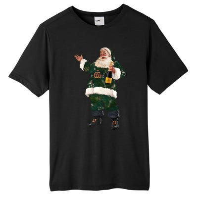 Boujee Santa Champagne Luxe Santa Funny Christmas Tall Fusion ChromaSoft Performance T-Shirt