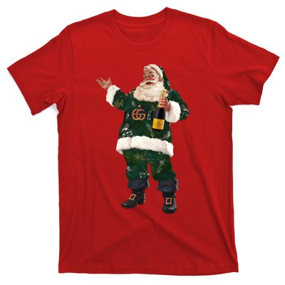 Boujee Santa Champagne Luxe Santa Funny Christmas T-Shirt