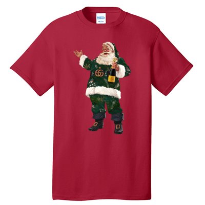 Boujee Santa Champagne Luxe Santa Funny Christmas Tall T-Shirt