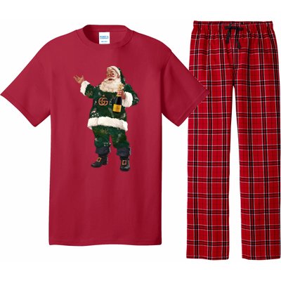 Boujee Santa Champagne Luxe Santa Funny Christmas Pajama Set