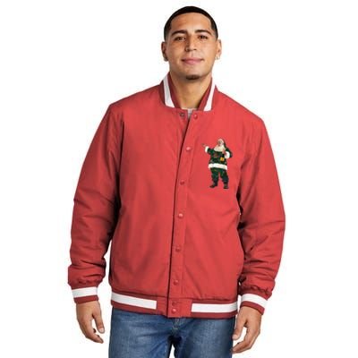 Boujee Santa Champagne Luxe Santa Funny Christmas Insulated Varsity Jacket