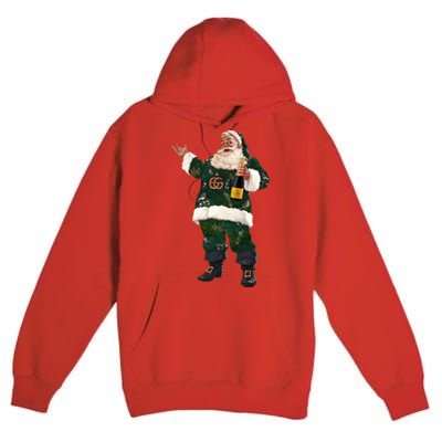 Boujee Santa Champagne Luxe Santa Funny Christmas Premium Pullover Hoodie