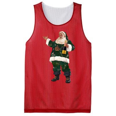 Boujee Santa Champagne Luxe Santa Funny Christmas Mesh Reversible Basketball Jersey Tank