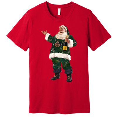 Boujee Santa Champagne Luxe Santa Funny Christmas Premium T-Shirt