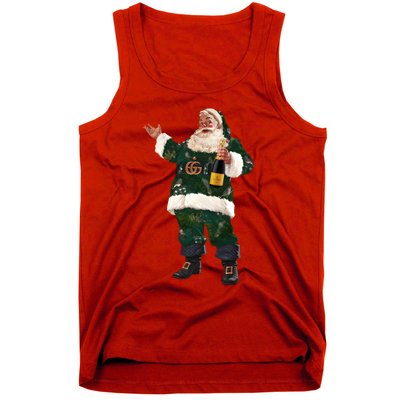 Boujee Santa Champagne Luxe Santa Funny Christmas Tank Top