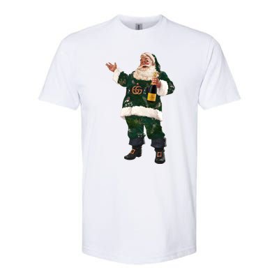 Boujee Santa Champagne Luxe Santa Funny Christmas Softstyle CVC T-Shirt