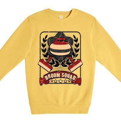 Broom Squad Curling Meaningful Gift Winter Sports Curler Funny Gift Premium Crewneck Sweatshirt