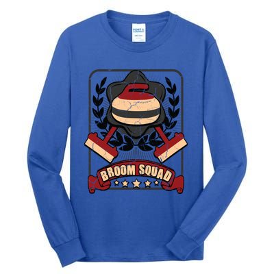 Broom Squad Curling Meaningful Gift Winter Sports Curler Funny Gift Tall Long Sleeve T-Shirt