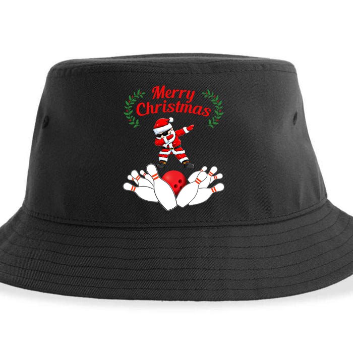 Bowling Santa Claus Christmas Gift Sustainable Bucket Hat