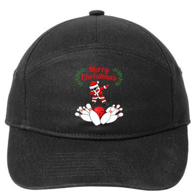 Bowling Santa Claus Christmas Gift 7-Panel Snapback Hat