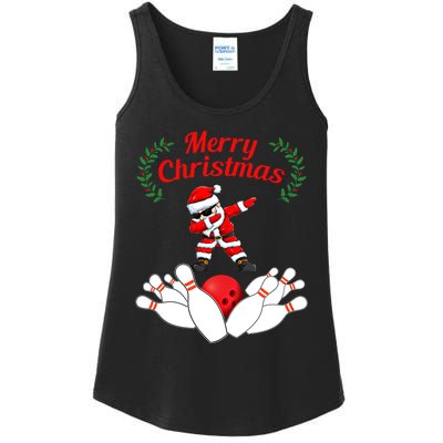 Bowling Santa Claus Christmas Gift Ladies Essential Tank