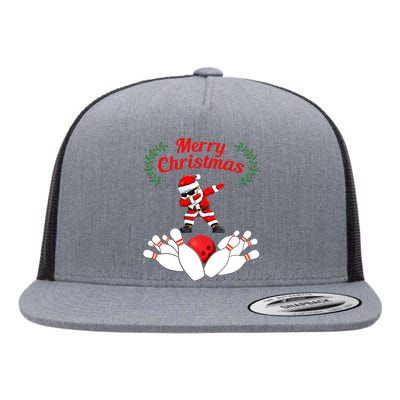 Bowling Santa Claus Christmas Gift Flat Bill Trucker Hat