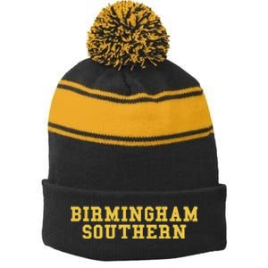 Birmingham Southern College Stripe Pom Pom Beanie