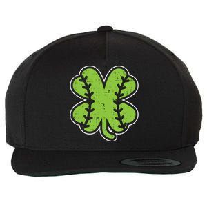 Baseball Shamrock Clover St Patricks Day Lucky Sports Gift Wool Snapback Cap