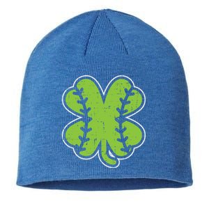 Baseball Shamrock Clover St Patricks Day Lucky Sports Gift Sustainable Beanie