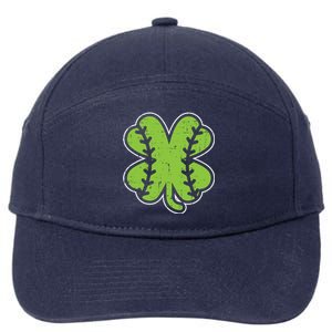 Baseball Shamrock Clover St Patricks Day Lucky Sports Gift 7-Panel Snapback Hat