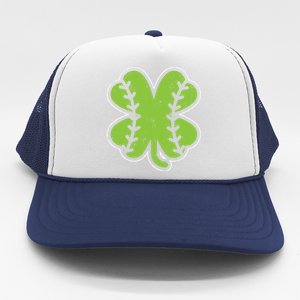 Baseball Shamrock Clover St Patricks Day Lucky Sports Gift Trucker Hat