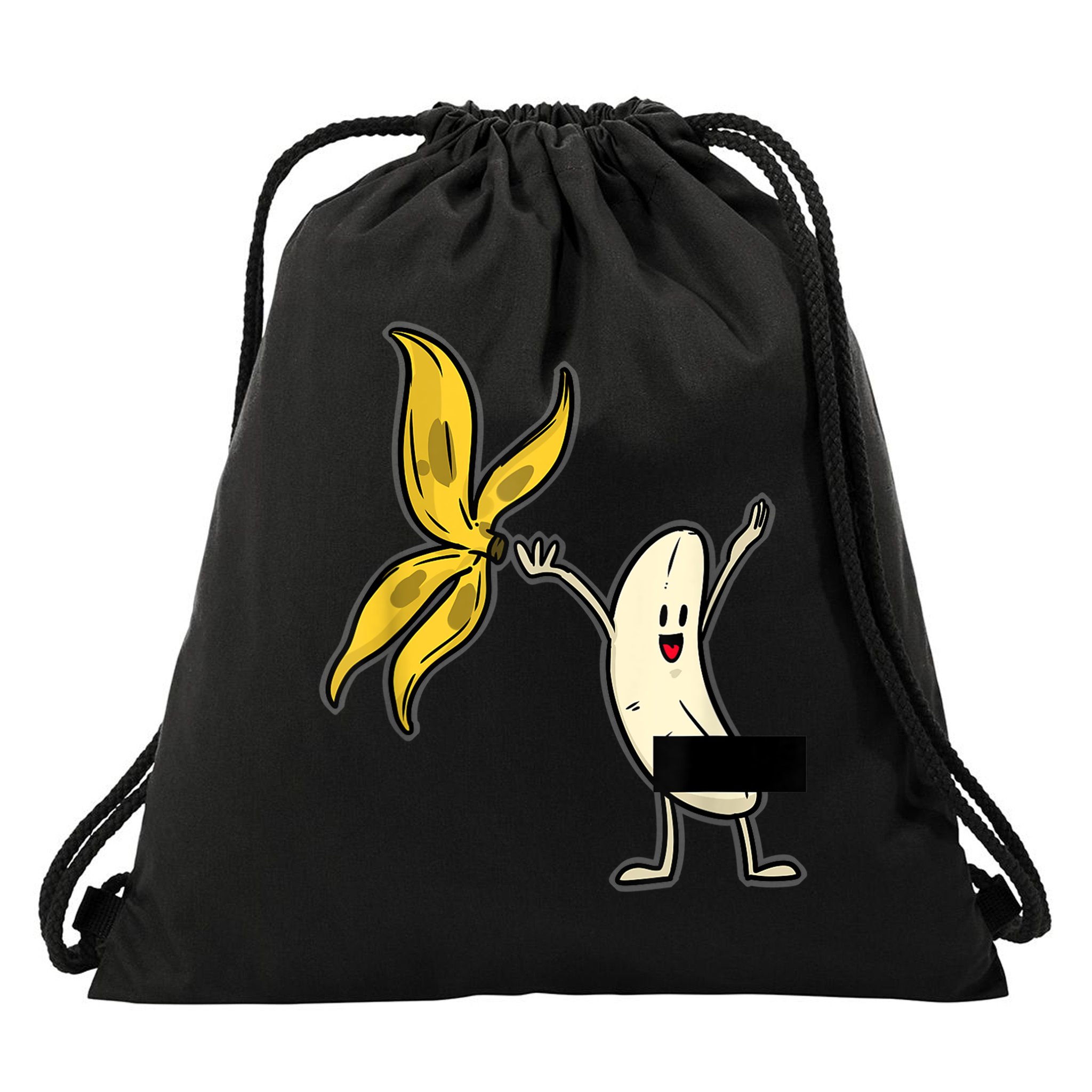 Banana Striptease Censored Gift Naked Funny Adult Gift Drawstring Bag