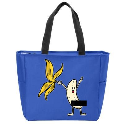 Banana Striptease Censored Gift Naked Funny Adult Gift Zip Tote Bag