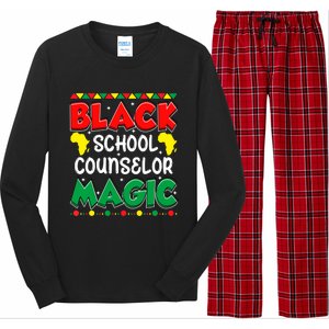 Black School Counselor Magic Black History Month Teacher Gift Long Sleeve Pajama Set