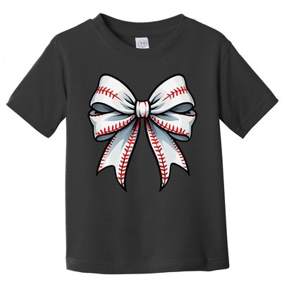Baseball Softball Coquette Bow Game Heart Love Mom Life Toddler T-Shirt