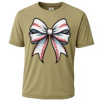 Baseball Softball Coquette Bow Game Heart Love Mom Life Cooling Performance Crew T-Shirt