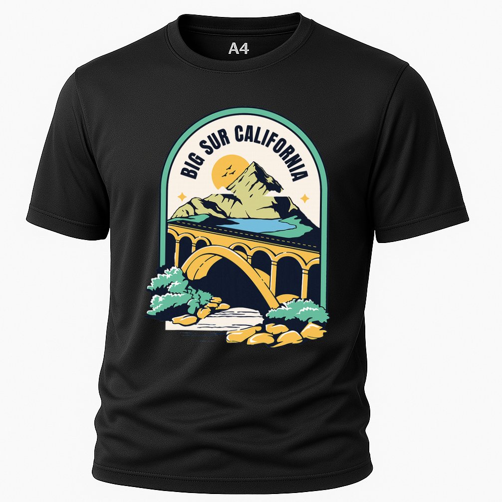 Big Sur California Bixby Bridge Coastal Highway Cooling Performance Crew T-Shirt