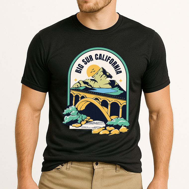 Big Sur California Bixby Bridge Coastal Highway Cooling Performance Crew T-Shirt
