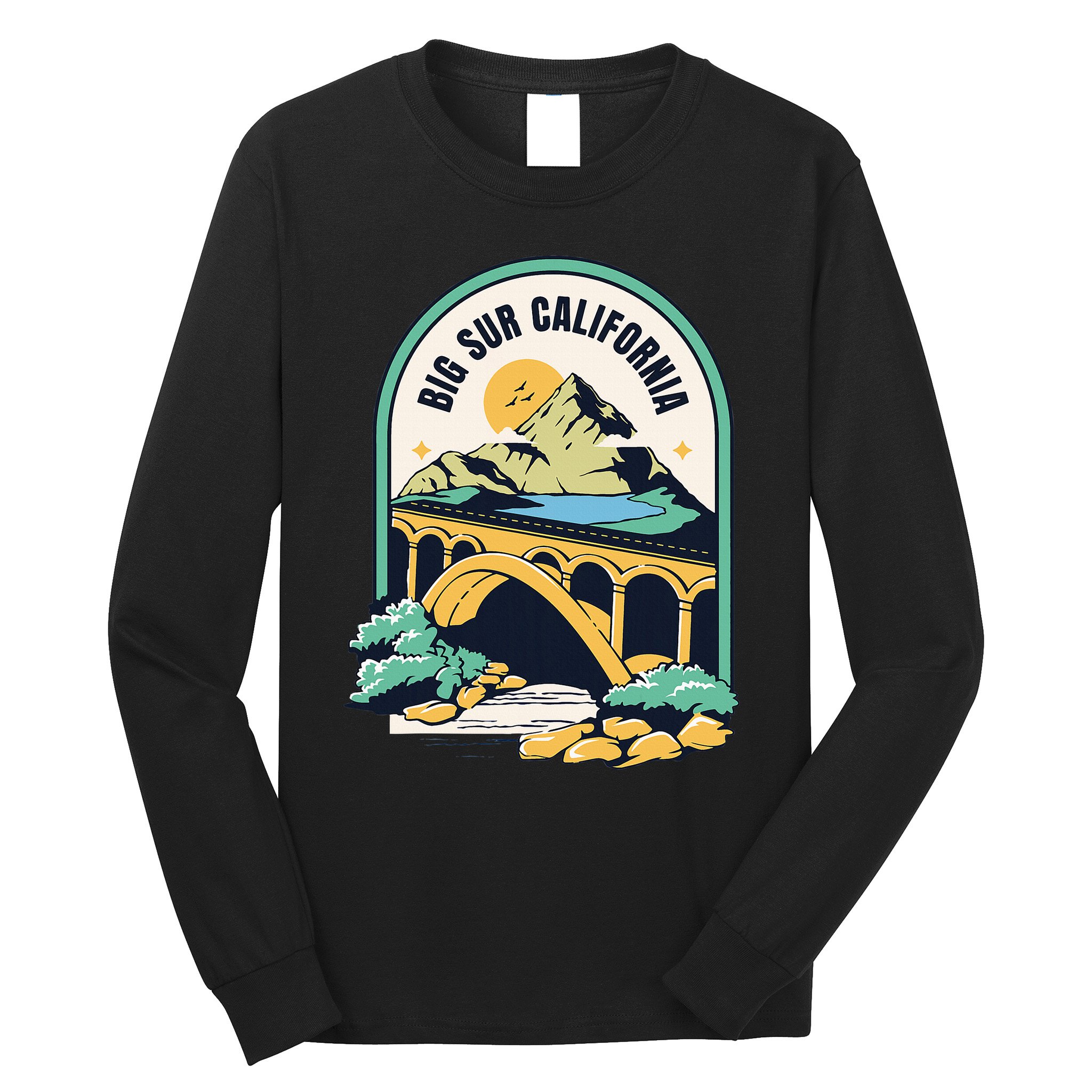 Big Sur California Bixby Bridge Coastal Highway Long Sleeve Shirt