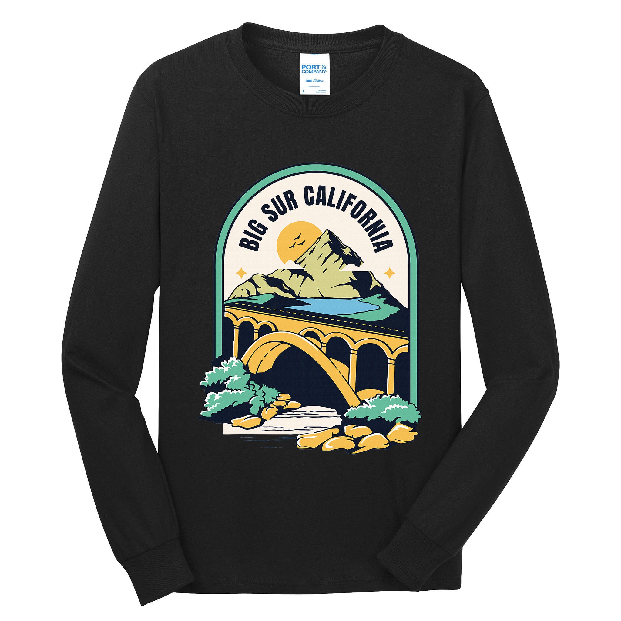 Big Sur California Bixby Bridge Coastal Highway Tall Long Sleeve T-Shirt