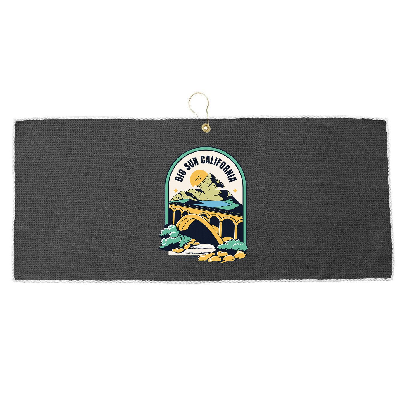 Big Sur California Bixby Bridge Coastal Highway Large Microfiber Waffle Golf Towel