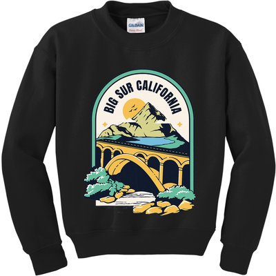 Big Sur California Bixby Bridge Coastal Highway Kids Sweatshirt