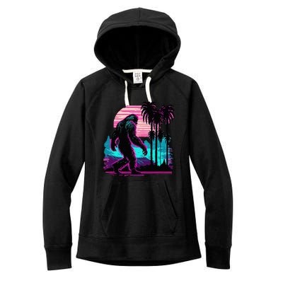 Bigfoot Sasquatch Cool Yeti Vaporwave Women's Fleece Hoodie