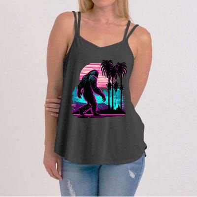 Bigfoot Sasquatch Cool Yeti Vaporwave Women's Strappy Tank