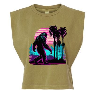 Bigfoot Sasquatch Cool Yeti Vaporwave Garment-Dyed Women's Muscle Tee