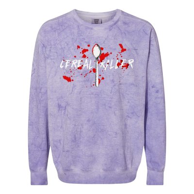 Bloody Spoon Cereal Killer Cereal Day Colorblast Crewneck Sweatshirt