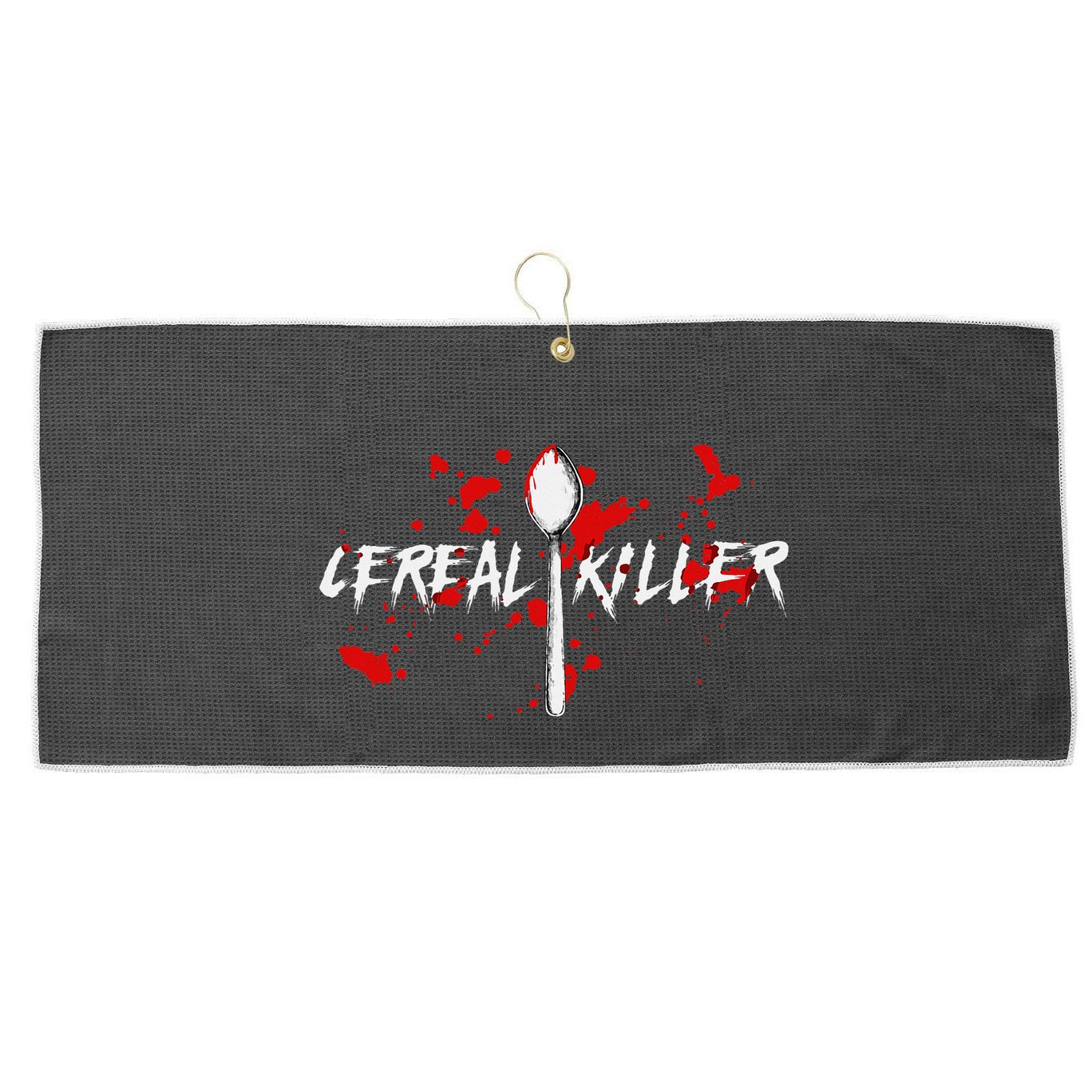 Bloody Spoon Cereal Killer Cereal Day Large Microfiber Waffle Golf Towel