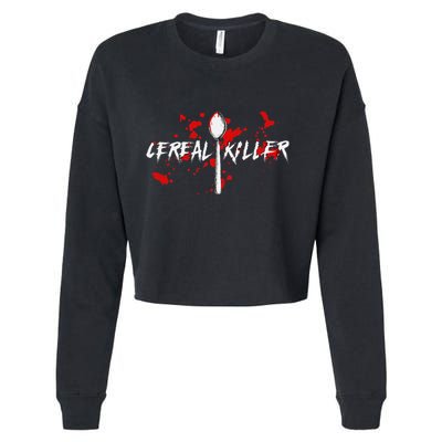 Bloody Spoon Cereal Killer Cereal Day Cropped Pullover Crew