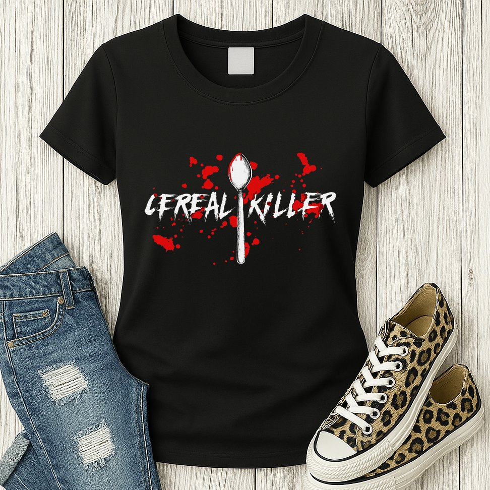 Bloody Spoon Cereal Killer Cereal Day Womens T-Shirt