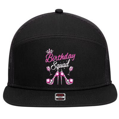 Birthday Squad Crown Elegant Design Diva Squad Women 7 Panel Mesh Trucker Snapback Hat