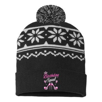 Birthday Squad Crown Elegant Design Diva Squad Women USA-Made Snowflake Beanie