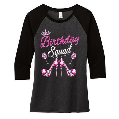 Birthday Squad Crown Elegant Design Diva Squad Women Women's Tri-Blend 3/4-Sleeve Raglan Shirt