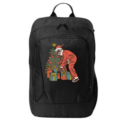 Black Santa Claus Funny Christmas Gift City Backpack