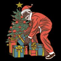 Black Santa Claus Funny Christmas Gift 16 in Basic Backpack
