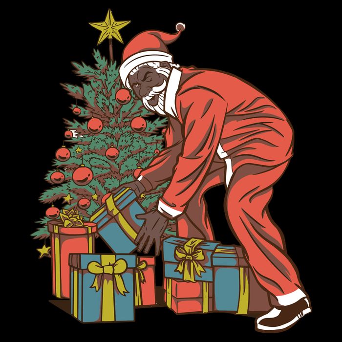 Black Santa Claus Funny Christmas Gift 16 in Basic Backpack