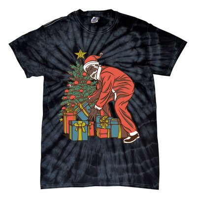 Black Santa Claus Funny Christmas Gift Tie-Dye T-Shirt