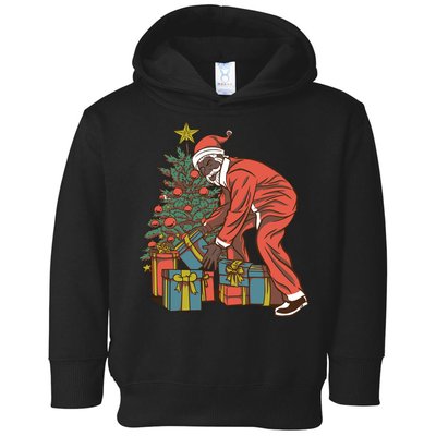 Black Santa Claus Funny Christmas Gift Toddler Hoodie