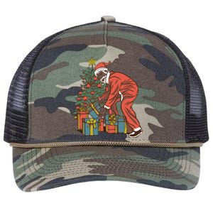 Black Santa Claus Funny Christmas Gift Retro Rope Trucker Hat Cap