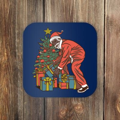 Black Santa Claus Funny Christmas Gift Coaster